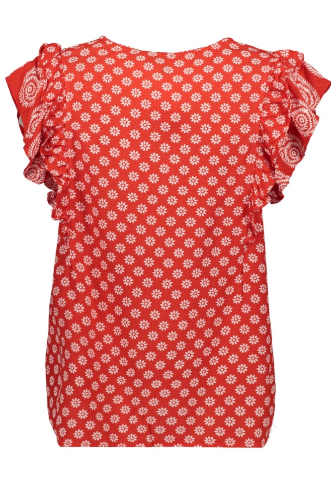VMSIMI SAVANNA CAP SLEEVE TOP WVN G 10327368 FIERY RED/SAVANNA